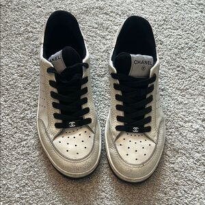 Chanel women’s  White and Black Sneakers